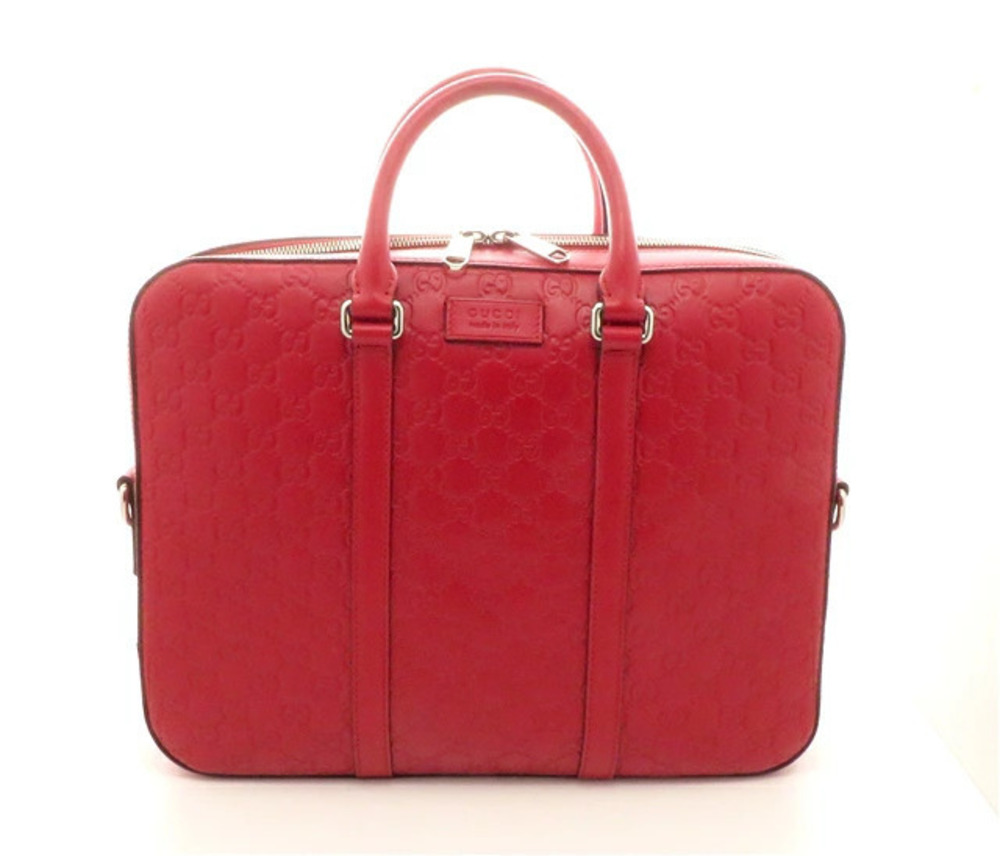 Gucci bag briefcase business Gucci Guccissima red